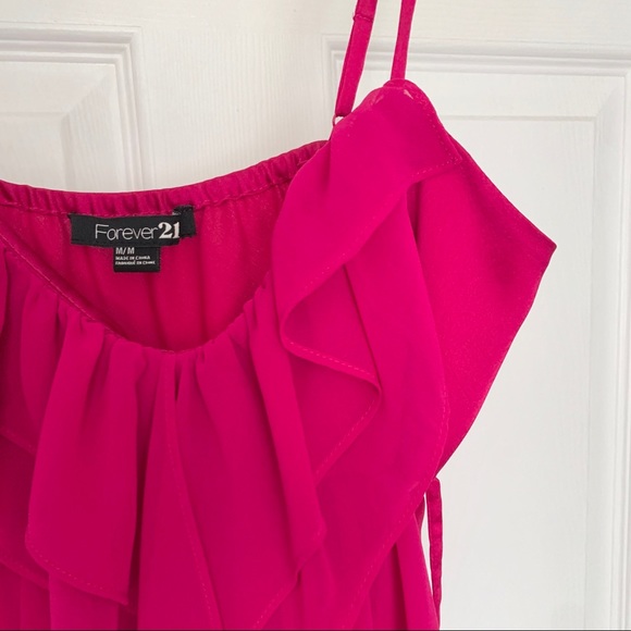 Forever 21 pink ruffle tank! Size medium - Picture 2 of 2